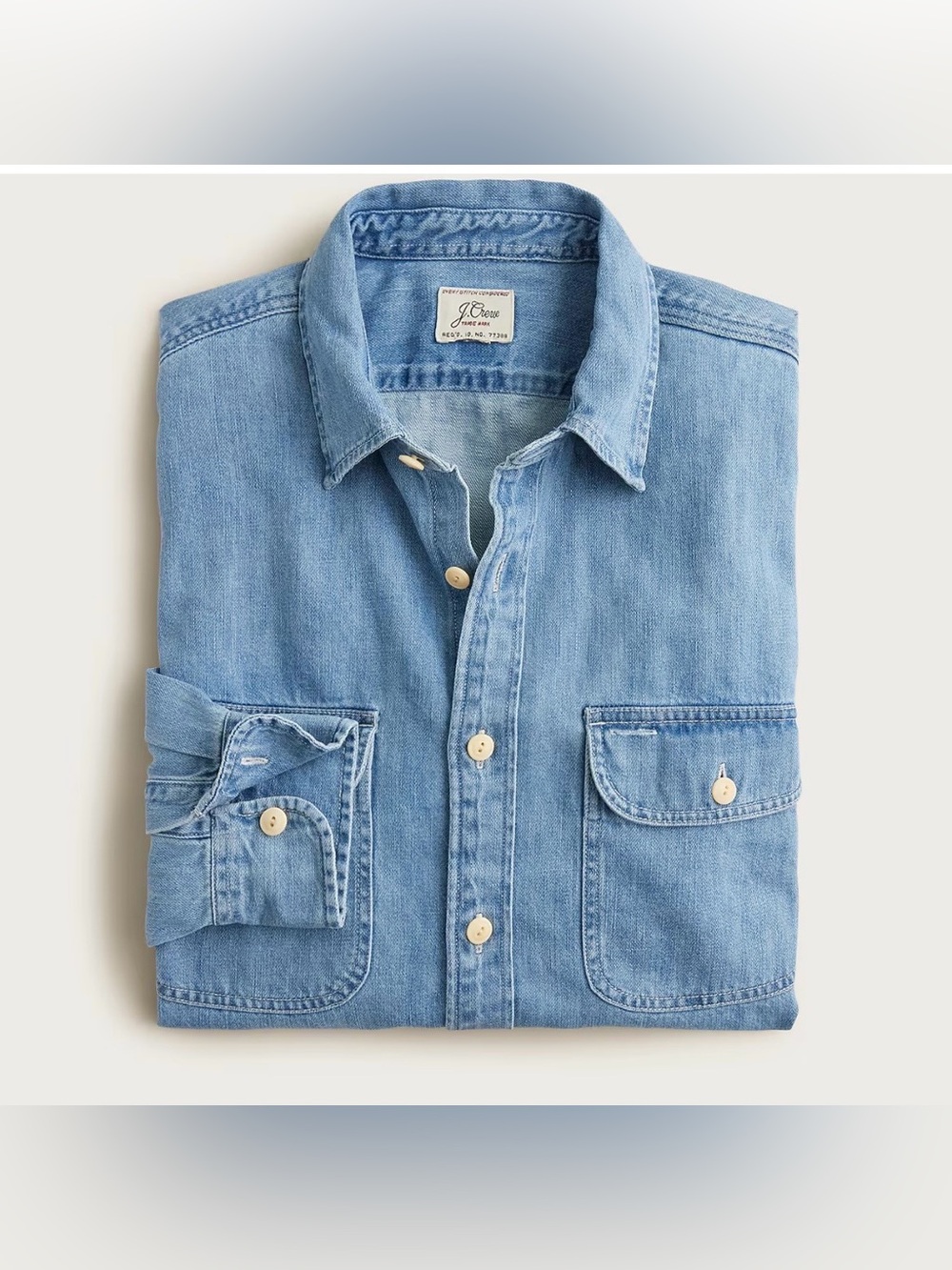 J. Crew-Midweight denim workshirt